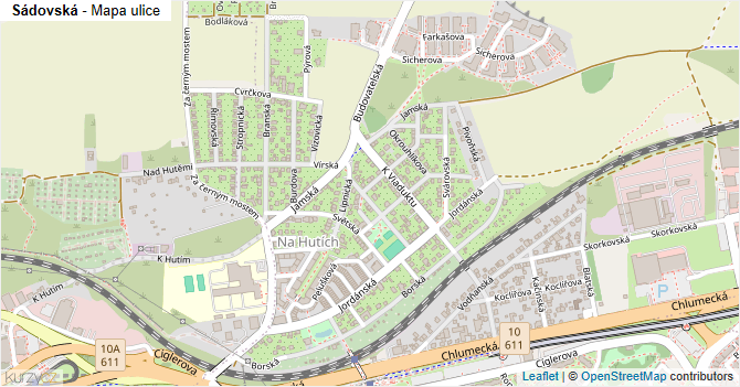 Sádovská - mapa ulice