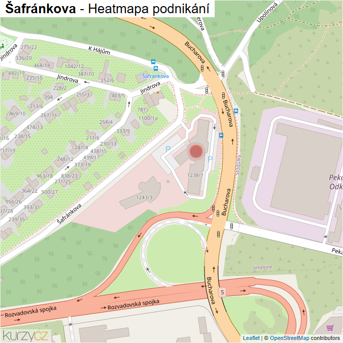 Mapa Šafránkova - Firmy v ulici.