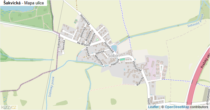 Šakvická - mapa ulice