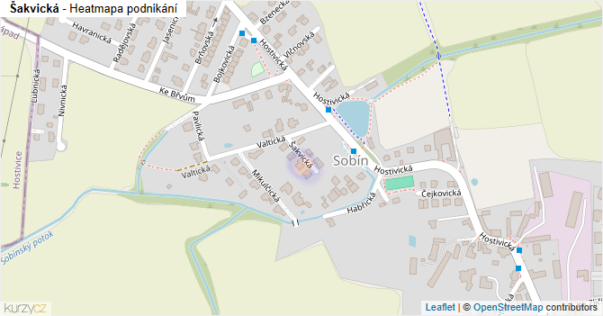 Šakvická - mapa podnikání
