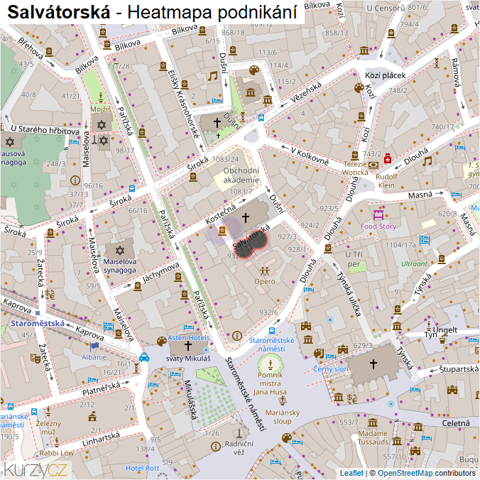Mapa Salvátorská - Firmy v ulici.