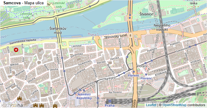 Samcova - mapa ulice