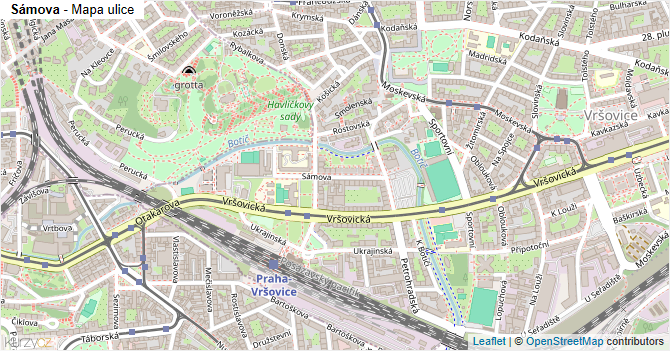 Sámova - mapa ulice