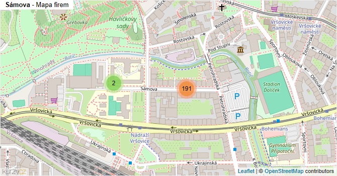 Sámova - mapa firem