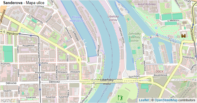 Sanderova - mapa ulice