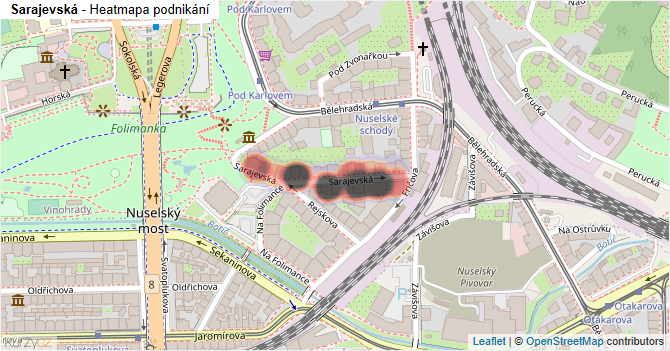 Sarajevská - mapa podnikání