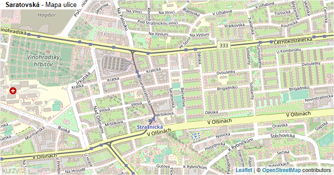 Saratovská - mapa ulice