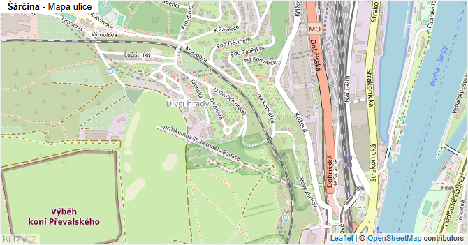 Šárčina - mapa ulice