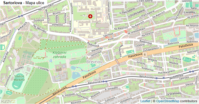 Sartoriova - mapa ulice