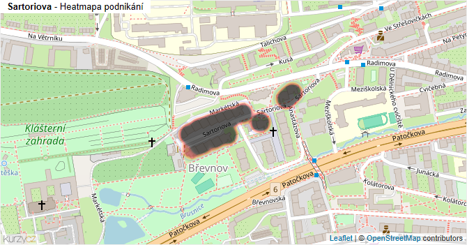 Sartoriova - mapa podnikání