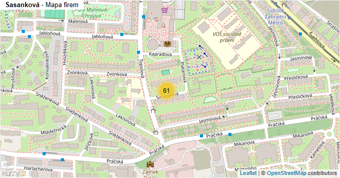 Sasanková - mapa firem