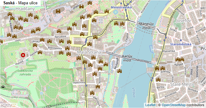 Saská - mapa ulice