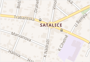 Satalice v obci Praha 4 - mapa části obce