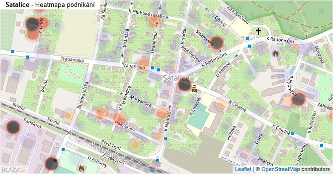 Satalice - mapa podnikání