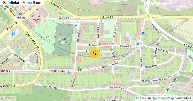 Satalická - mapa firem