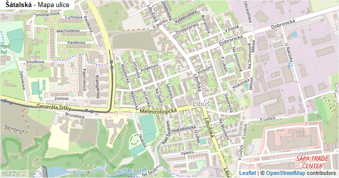 Šátalská - mapa ulice
