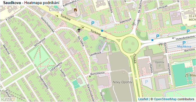 Saudkova - mapa podnikání