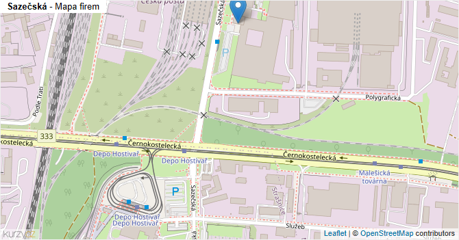 Sazečská - mapa firem