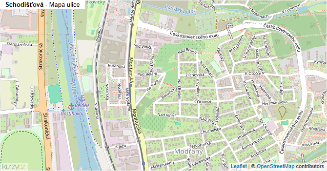 Schodišťová - mapa ulice