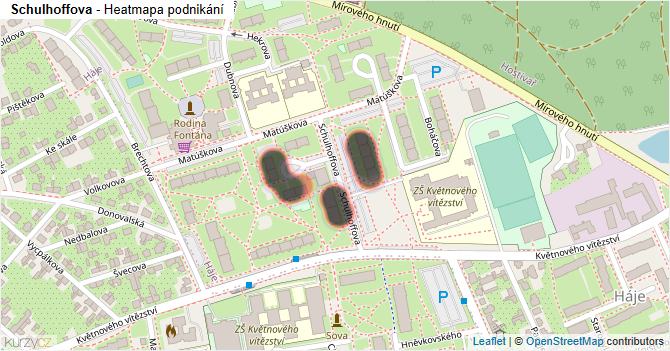 Schulhoffova - mapa podnikání