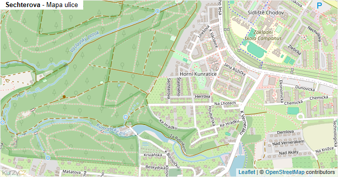 Sechterova - mapa ulice