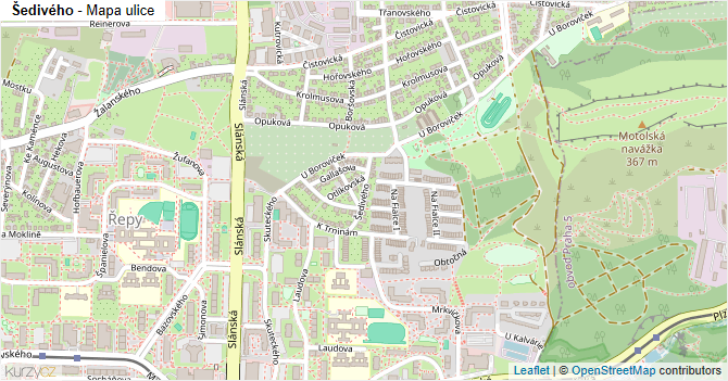Šedivého - mapa ulice