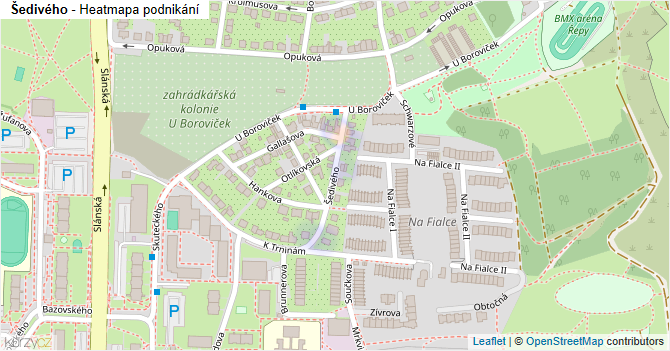 Šedivého - mapa podnikání