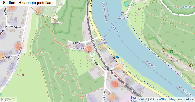 Sedlec - mapa podnikání