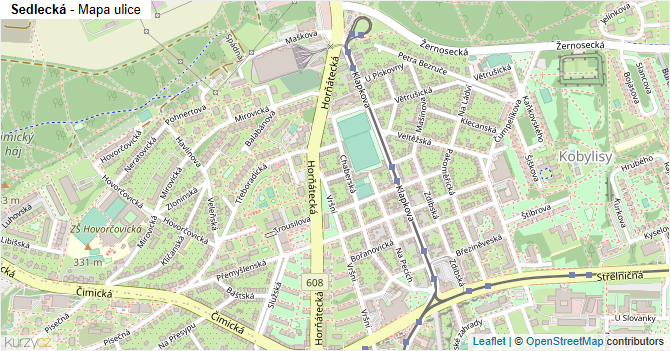 Sedlecká - mapa ulice