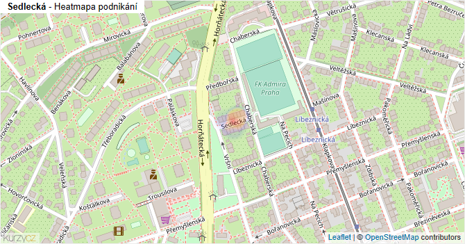 Sedlecká - mapa podnikání