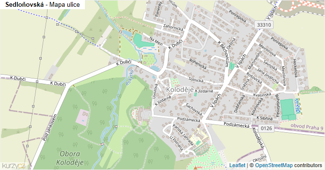 Sedloňovská - mapa ulice