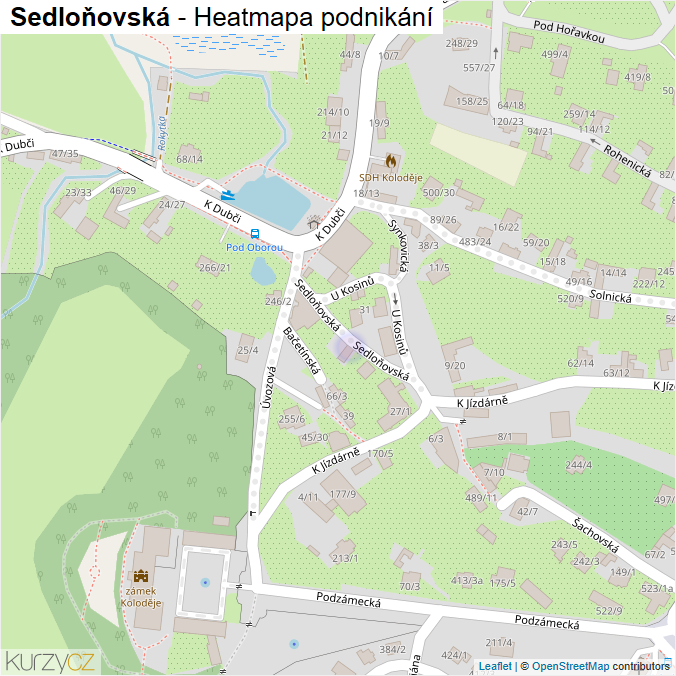 Mapa Sedloňovská - Firmy v ulici.