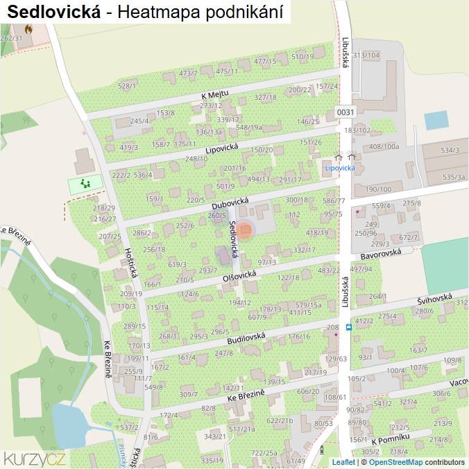 Mapa Sedlovická - Firmy v ulici.
