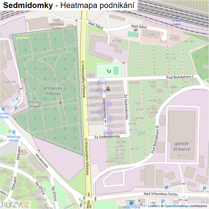 Mapa Sedmidomky - Firmy v ulici.