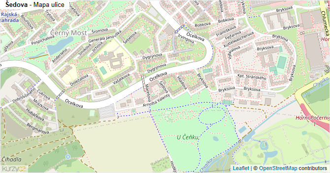 Šedova - mapa ulice