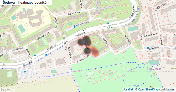 Šedova - mapa podnikání