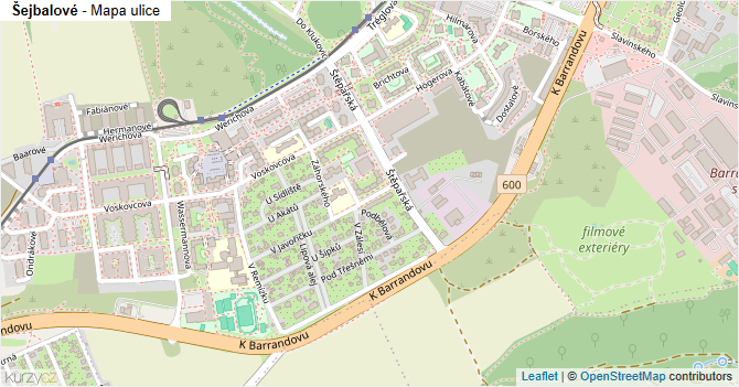 Šejbalové - mapa ulice