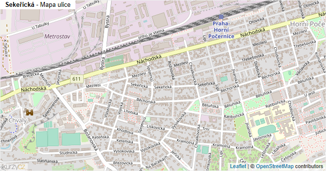 Sekeřická - mapa ulice