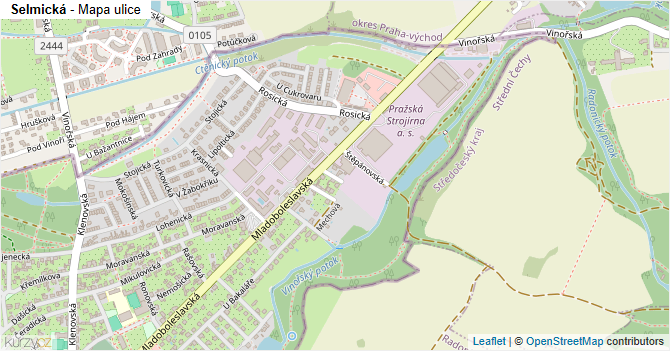Selmická - mapa ulice