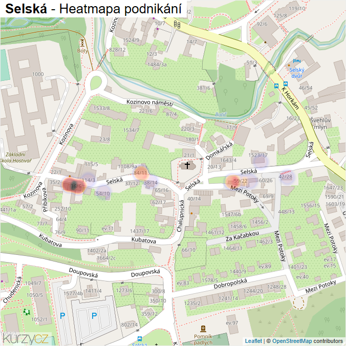 Mapa Selská - Firmy v ulici.