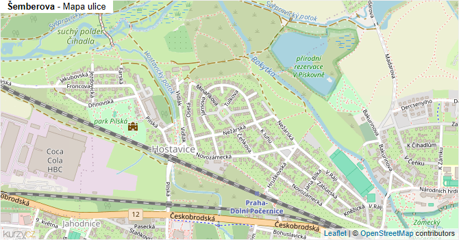 Šemberova - mapa ulice