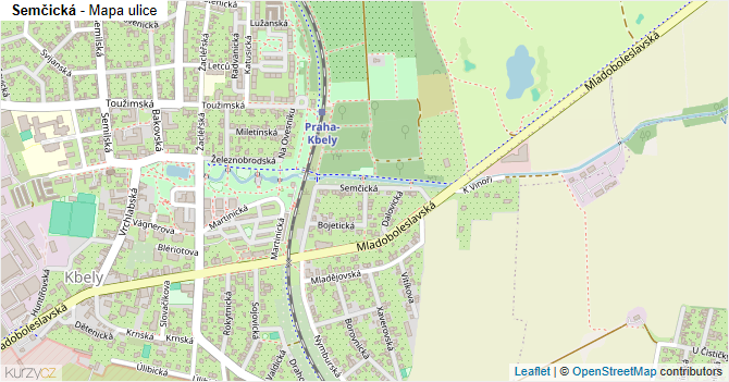 Semčická - mapa ulice