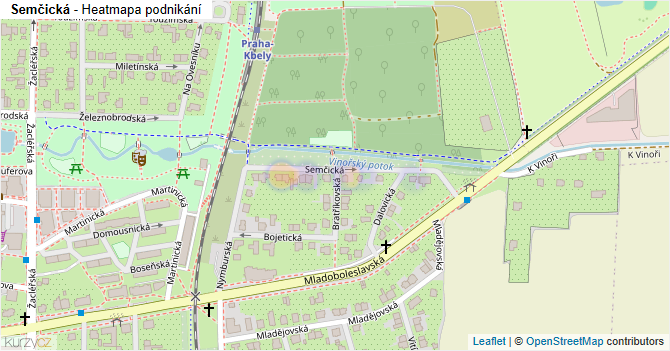 Semčická - mapa podnikání