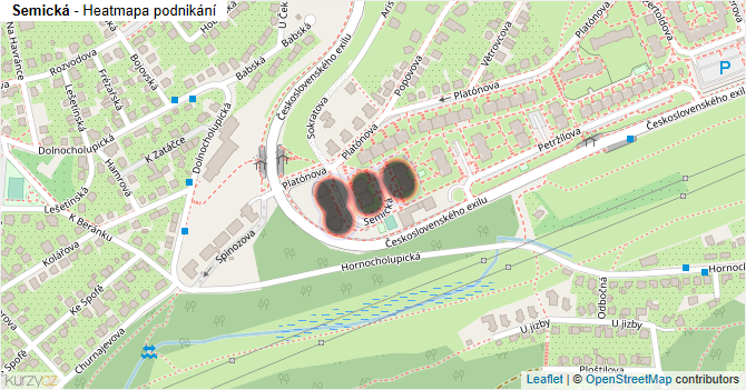 Semická - mapa podnikání
