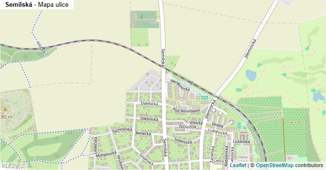 Semilská - mapa ulice