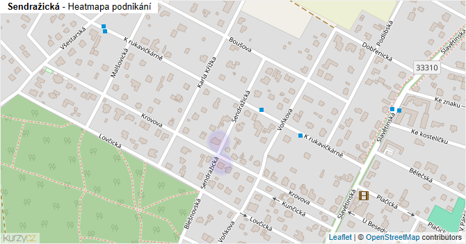 Sendražická - mapa podnikání