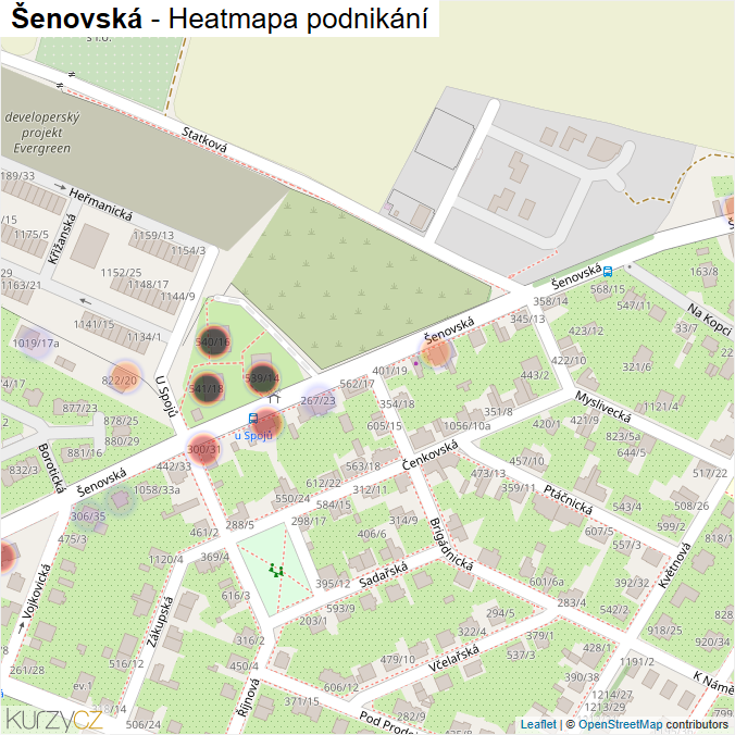 Mapa Šenovská - Firmy v ulici.
