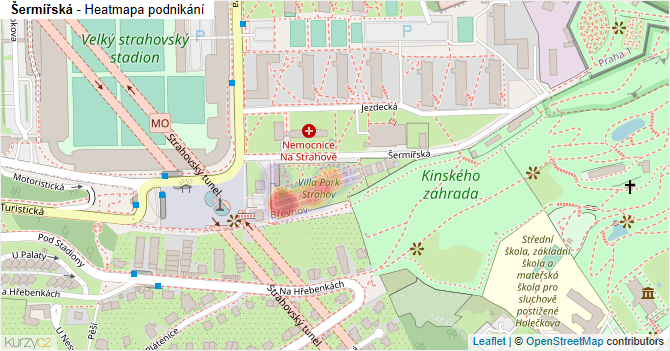 Šermířská - mapa podnikání