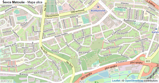 Ševce Matouše - mapa ulice