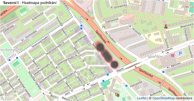 Severní I - mapa podnikání